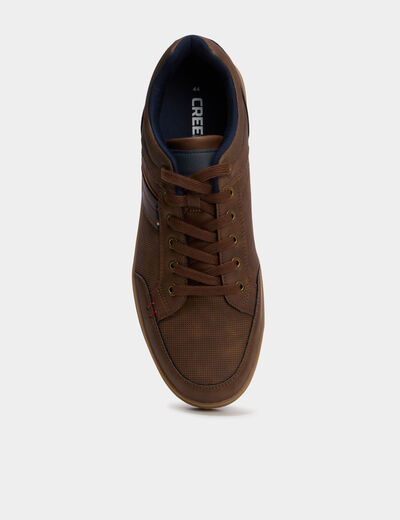 Baskets &agrave; lacets marron homme