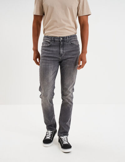 Jeans slim 5 poches denim gris homme