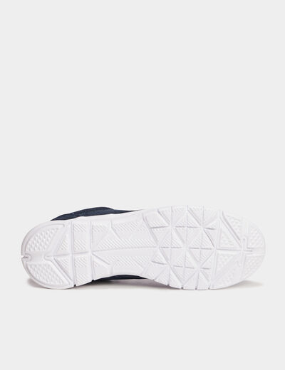 Baskets plates running crant&eacute;es bleu marine homme
