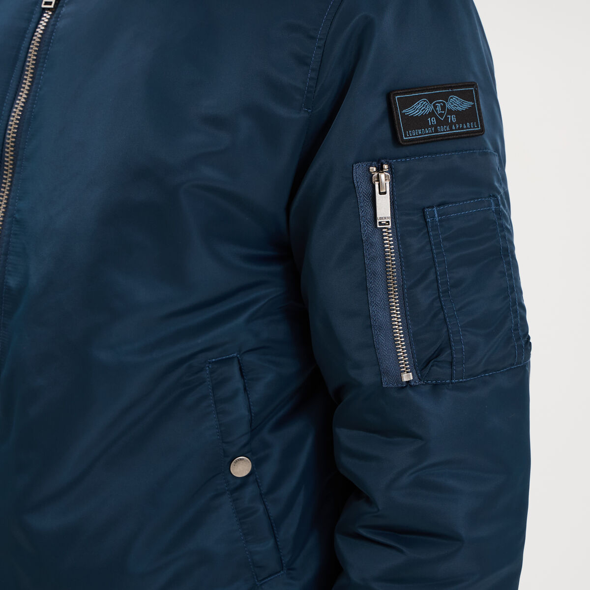 Blouson bomber d&eacute;perlant Liberto bleu marine homme