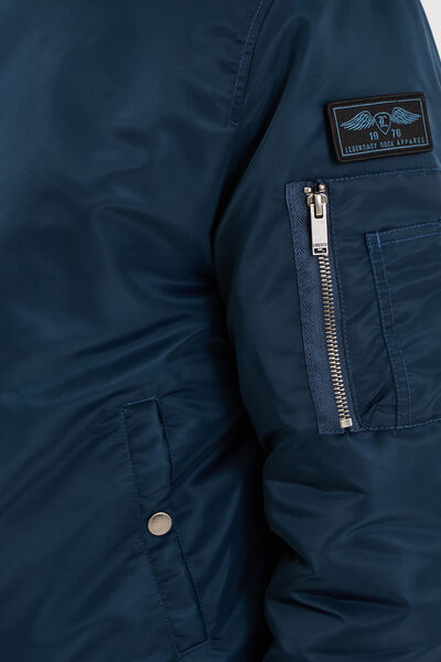 Blouson bomber d&eacute;perlant Liberto bleu marine homme