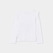 T-shirt à sequins et volants coton ivoire fille