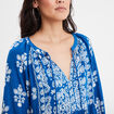 Robe courte col avec cordons Creeks bleu electrique femme