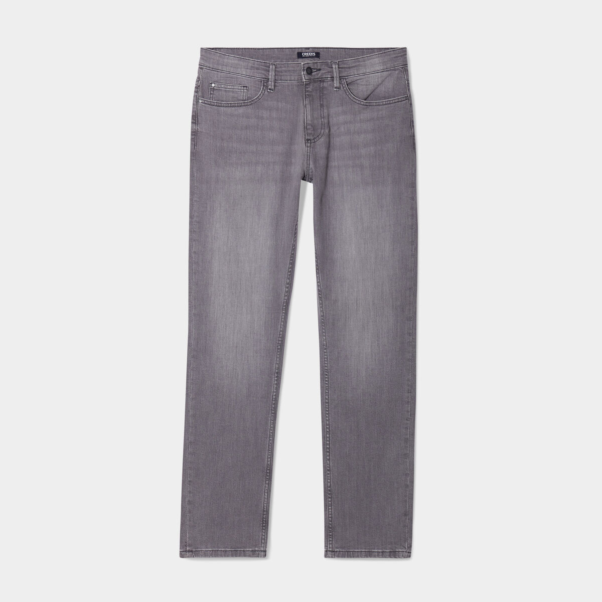 Jeans regular 5 poches denim gris homme