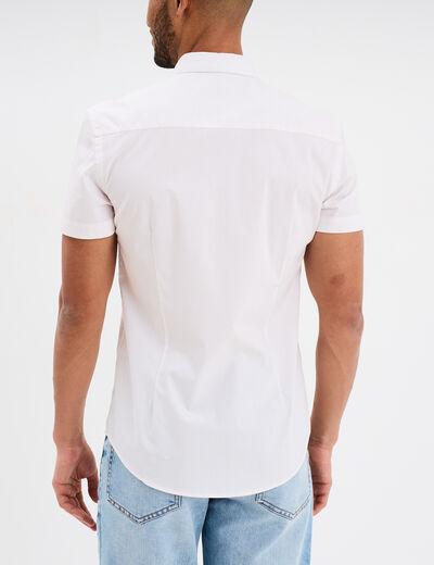 Chemise manches courtes coton rose pastel homme