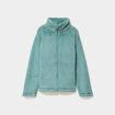 Veste effet polaire col montant bleu gris femme