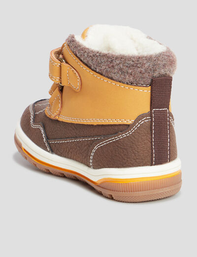 Bottines fourrées bout rond Trappeur camel bébé garçon