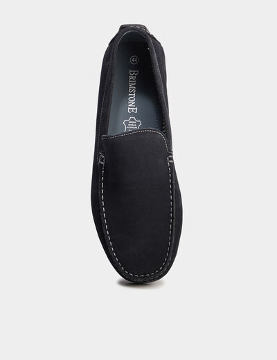 Mocassins en cuir bleu marine homme