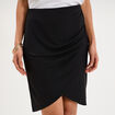 Jupe courte taille &eacute;lastiqu&eacute;e stretch noir femme