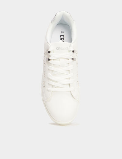 Tennis basses perforées Creeks blanc femme