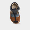 Sandales &agrave; scratchs en cuir bleu b&eacute;b&eacute; gar&ccedil;on