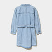 Robe chemise en jean ceintur&eacute;e coton denim double stone fille