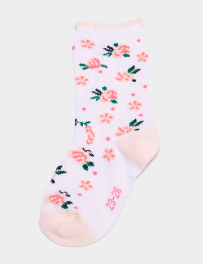 Lot 5 paires chaussettes à bord vague rose bébé fille
