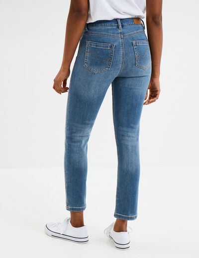 Jean stretch slim 7/8 ème denim stone femme