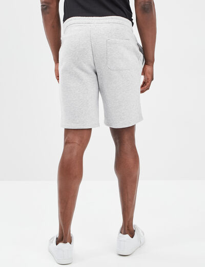 Short jogging molleton droit gris clair homme