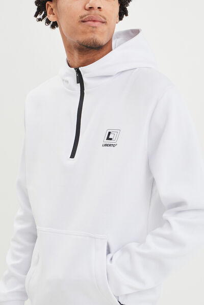 Sweat à capuche hoodie Liberto blanc homme