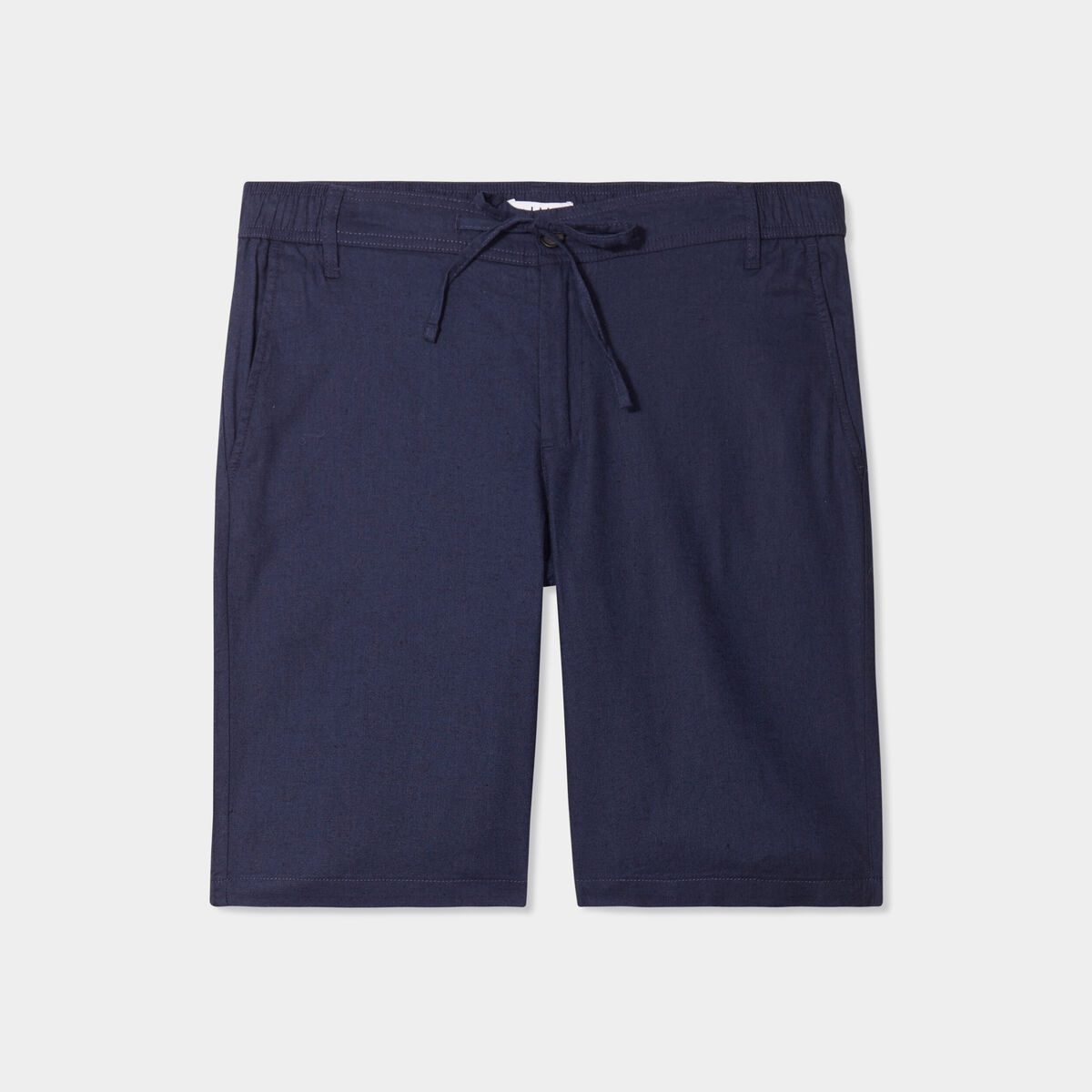 Bermuda chino à coulisse lin mélangé bleu marine homme
