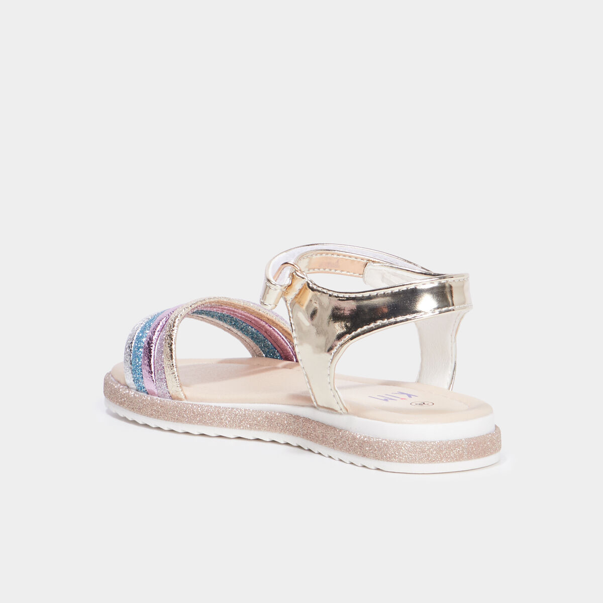 Sandales brides à scratchs multicolore fille