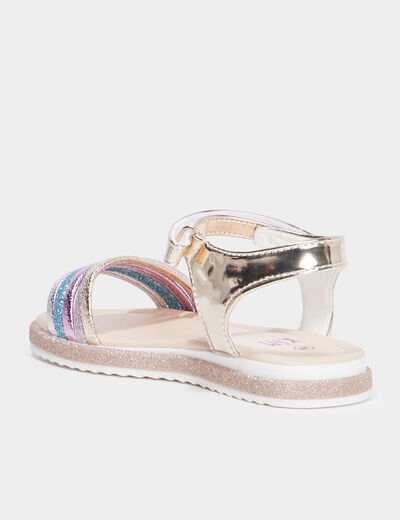 Sandales brides à scratchs multicolore fille
