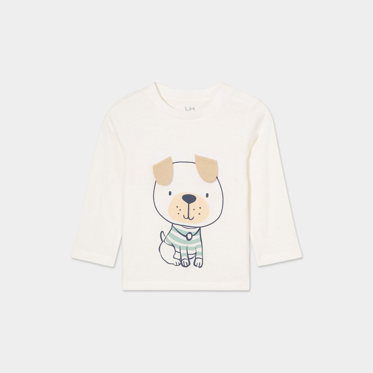 T-shirt manches longues coton blanc bébé garçon