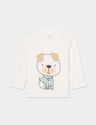 T-shirt manches longues coton blanc bébé garçon