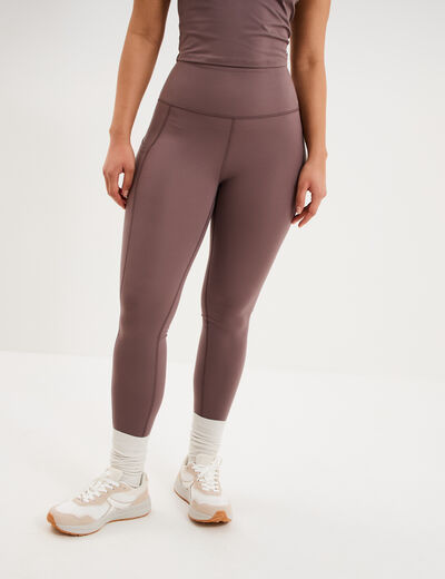 Legging de sport taille haute mauve femme