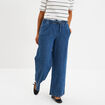 Jeans wide leg taille élastiquée Creeks denim stone femme