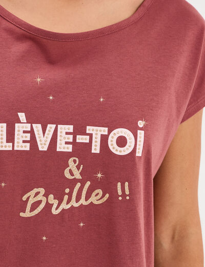 Ensemble pyjama corsaire t-shirt rose framboise femme