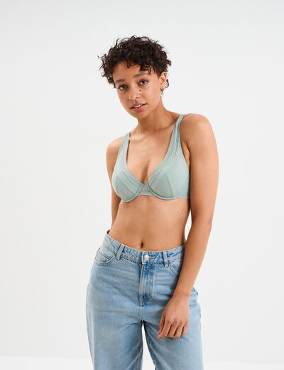 Soutien-gorge foulard paddé vert clair femme