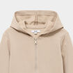 Sweat zipp&eacute; &agrave; capuche en molleton gris fonc&eacute; gar&ccedil;on