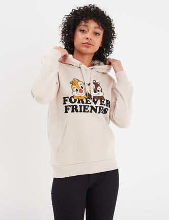 Sweat à capuche hoodie Tic et Tac sable femme