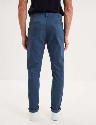 Pantalon chino slim stretch bleu gris homme
