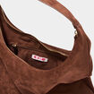 Sac port&eacute;-&eacute;paule effet su&eacute;dine marron femme