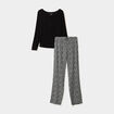 Ensemble pyjama manches longues 2 pi&egrave;ces noir femme