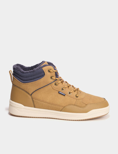 Baskets montantes avec lacets marron clair homme