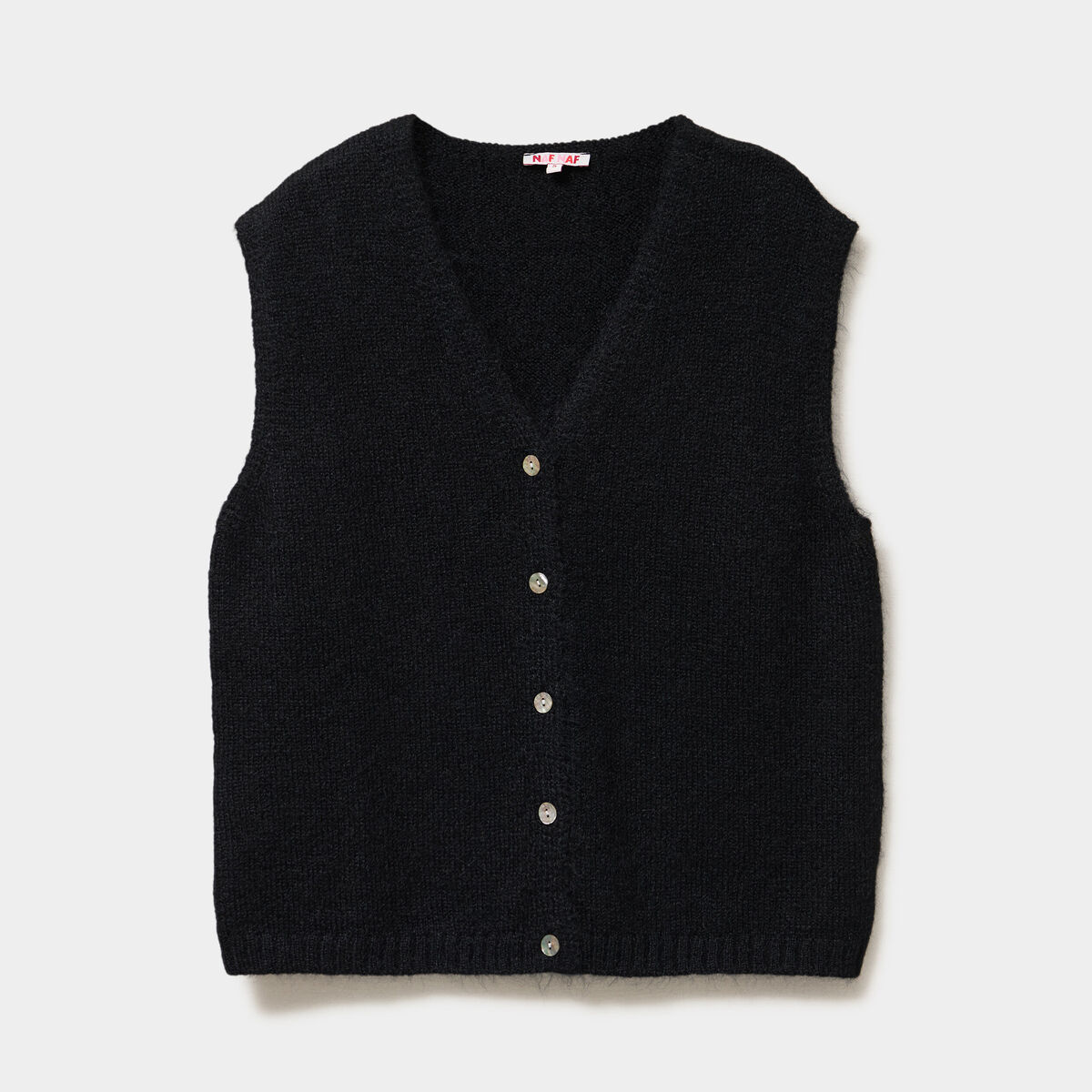 Gilet sans manches col en V noir femme
