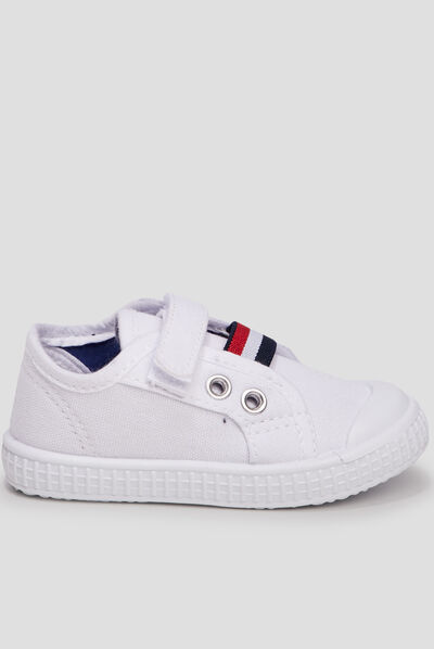 Tennis en toile blanc bébé garçon