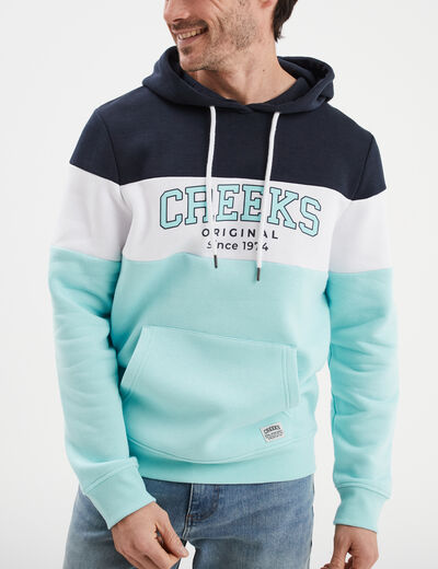 Sweat à capuche hoodie Creeks bleu turquoise homme