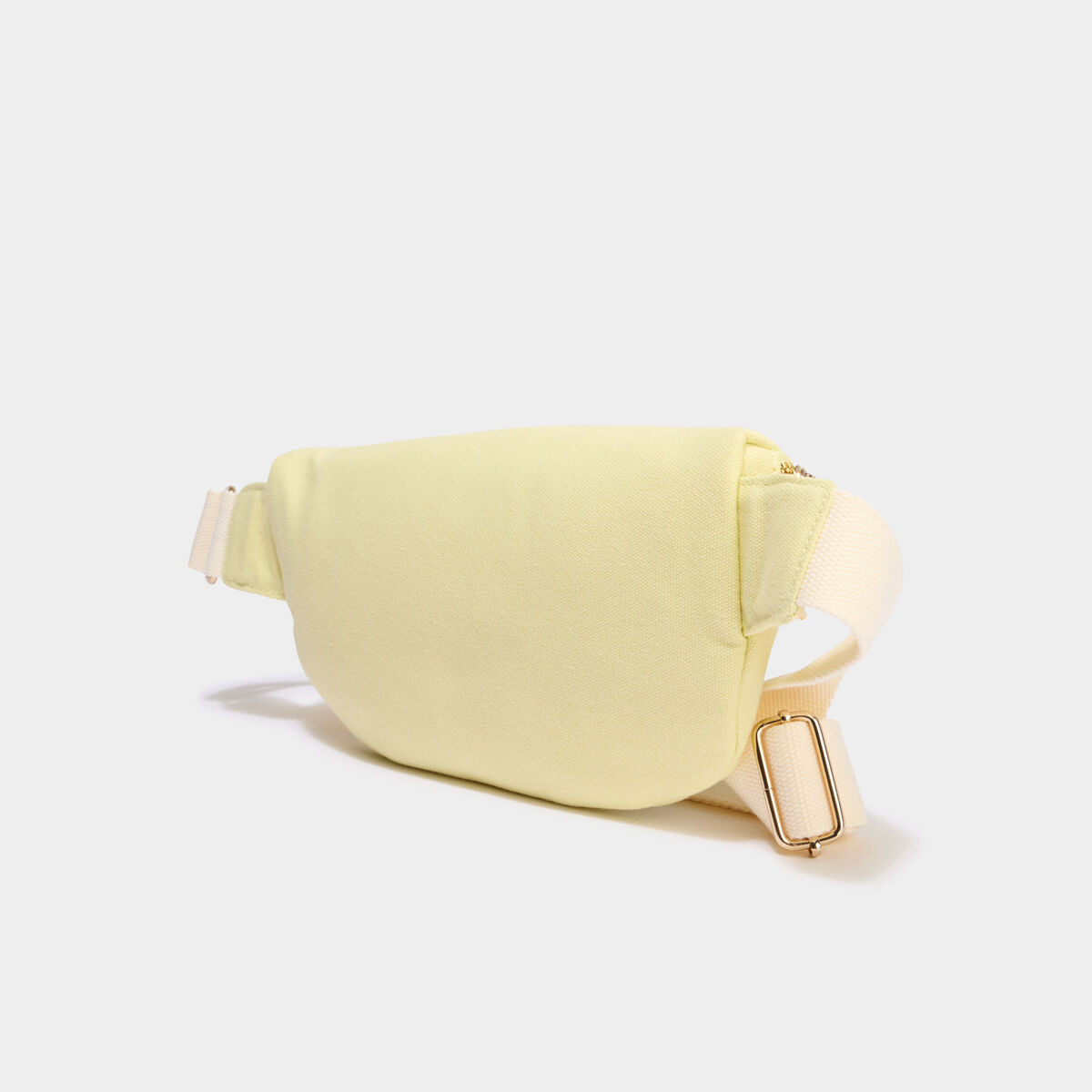 Sac banane bandouli&egrave;re en toile canvas jaune pastel femme