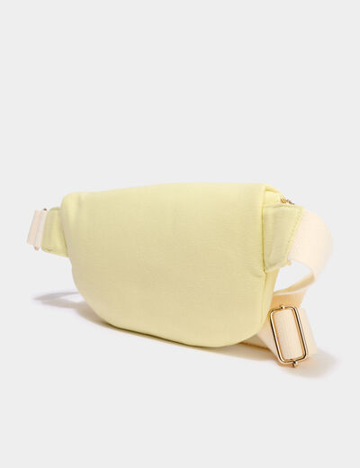 Sac banane bandouli&egrave;re en toile canvas jaune pastel femme