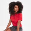 T-shirt cropped ajusté broderie Creeks rouge femme