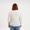 Blouse manches ballons 3/4 ecru femme grande taille