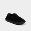 Pantoufles &agrave; bord rond et semelle plate noir homme