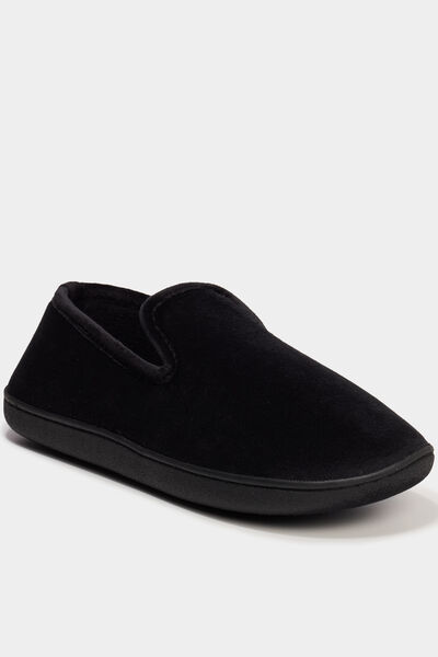 Pantoufles &agrave; bord rond et semelle plate noir homme