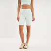 Short cycliste de sport taille haute bleu turquoise femme