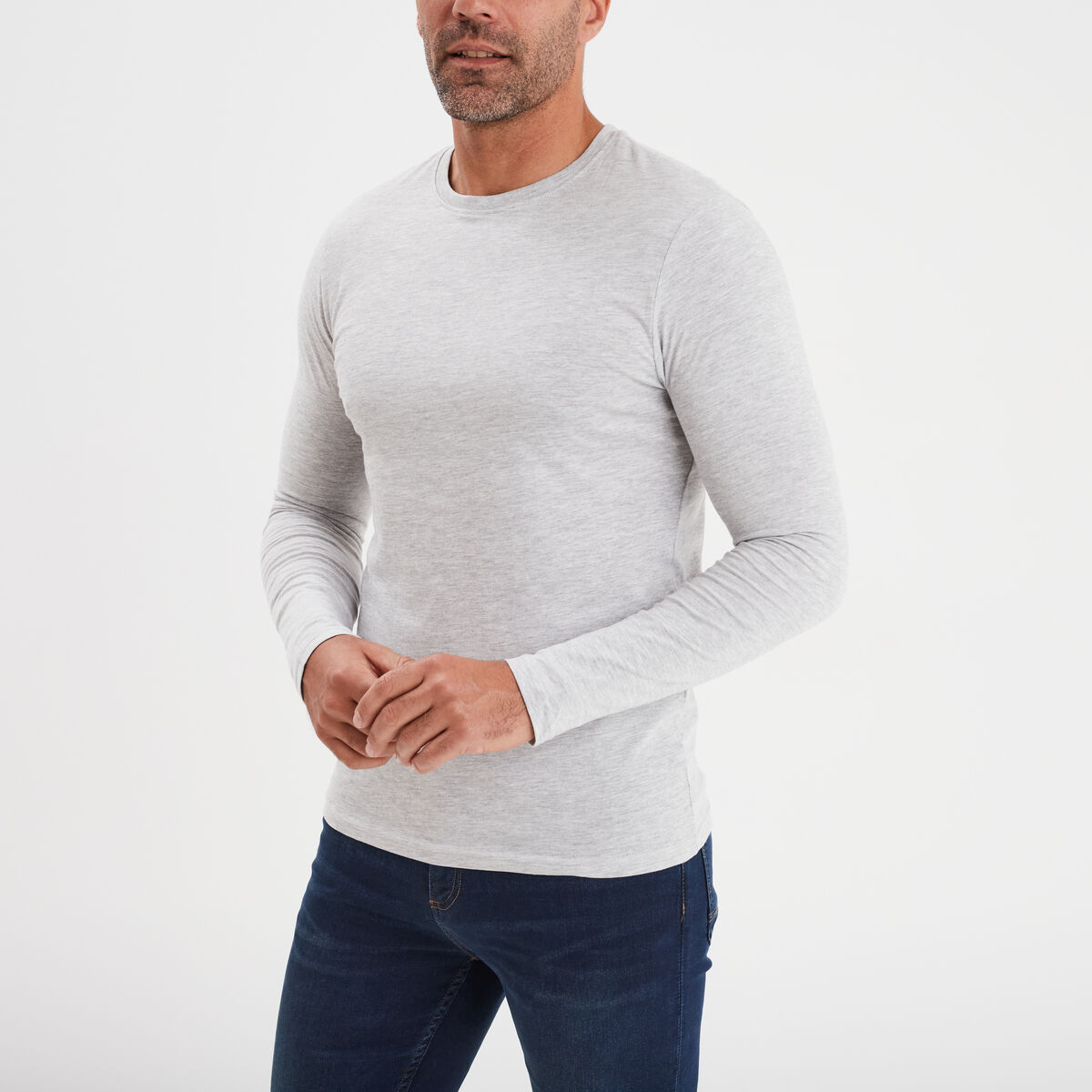 T-shirt manches longues gris homme