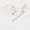 T-shirt col roul&eacute; bords vagues coton blanc b&eacute;b&eacute; fille