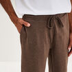 Pantalon jogging droit molleton marron chocolat homme