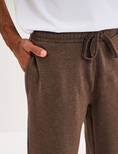 Pantalon jogging droit molleton marron chocolat homme