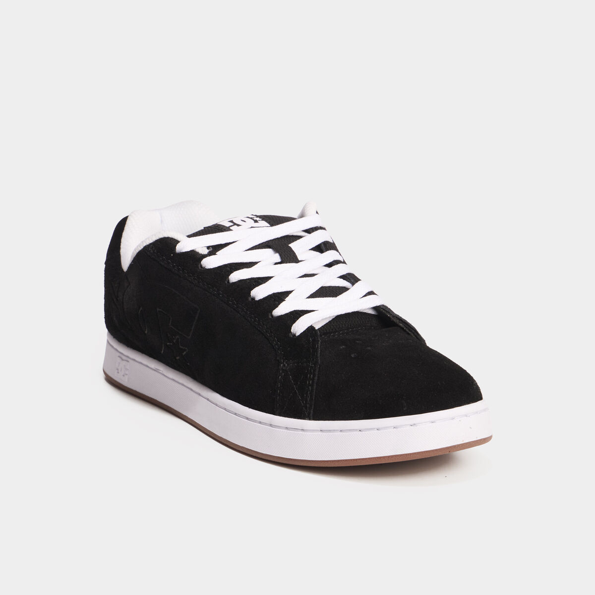 Tennis basses en cuir &agrave; lacets noir homme